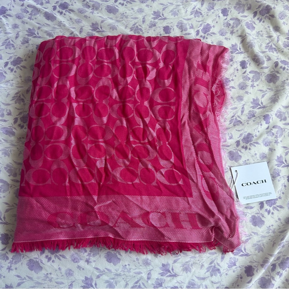 NWT Coach Women's Signature Jacquard Oversized Square Scarf